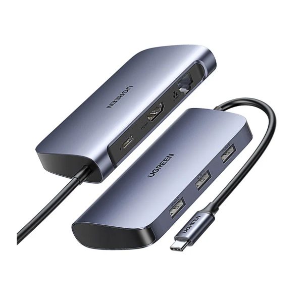 Bộ chuyển đổi Ugreen 50852 CM212 Type-C to HDMI, Lan, USB, SD