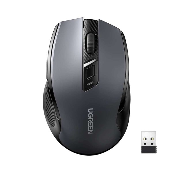 Chuột không dây Ugreen 15063 2.4Ghz Wireless, Ultra Silent, 4000 DPI, 6 nút bấm, pin AA