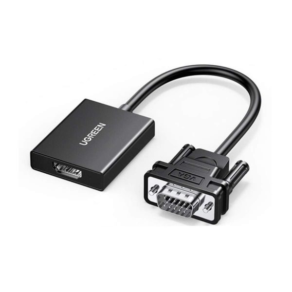 Cáp chuyển đổi Ugreen 50945 CM269 VGA sang HDMI Full HD 1080p@60HZ, cổng nguồn USB-C, AUX 3.5mm