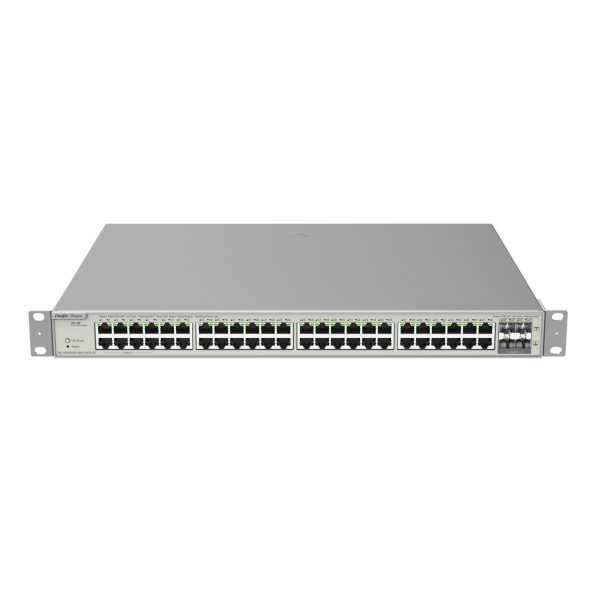 Switch Layer 3 Smart Managed Reyee PoE+ RG-NBS5200-48GT4XS-UP, 48 Cổng 10/100/1000BASE-T, 4 cổng quang 10G, PoE 740W, tốc độ 176Gbps