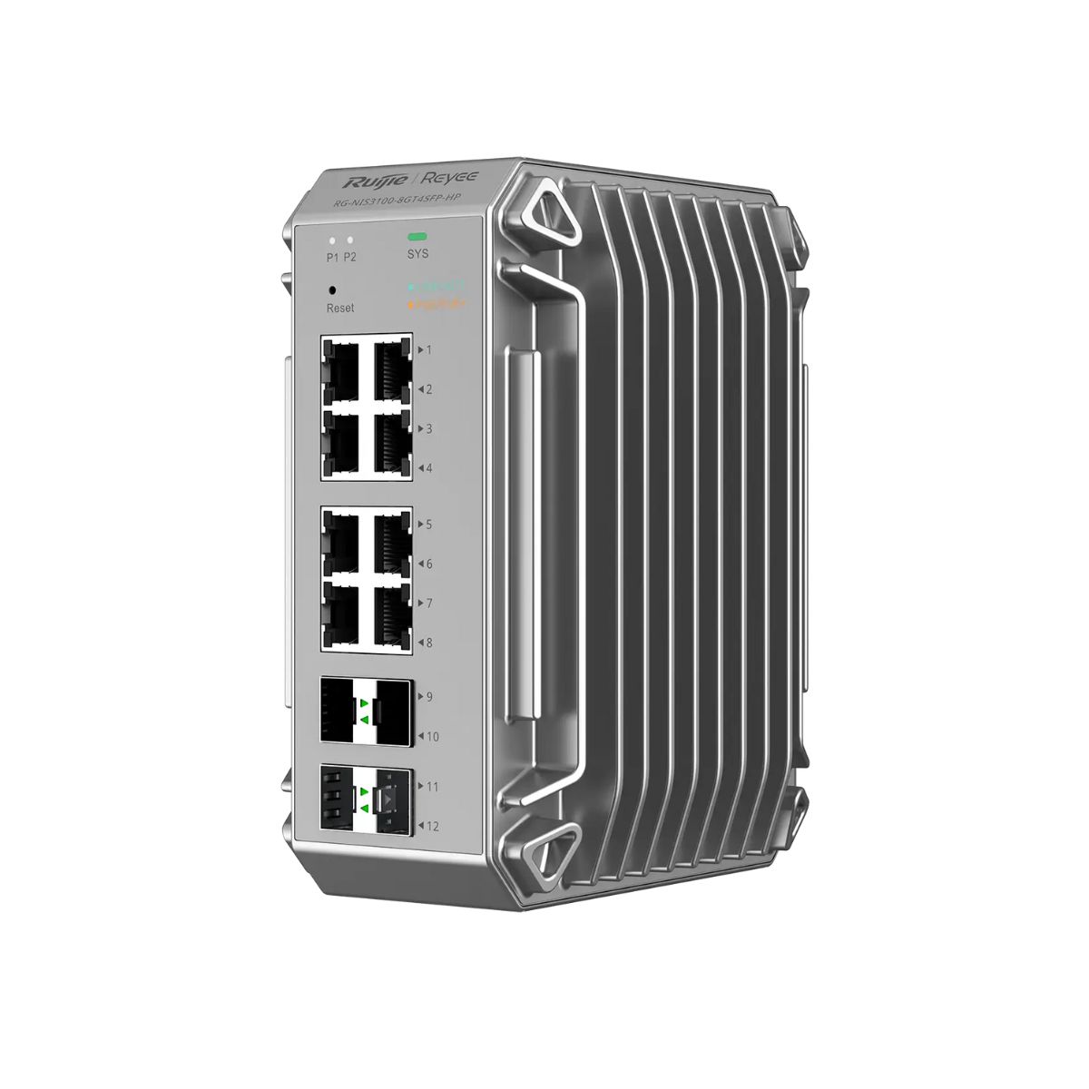 Switch mạng 8 cổng Reyee RG-NIS3100-8GT4SFP-HP 8 10/100/1000BASE-T + 4 cổng quang, PoE 240W, 24Gbps