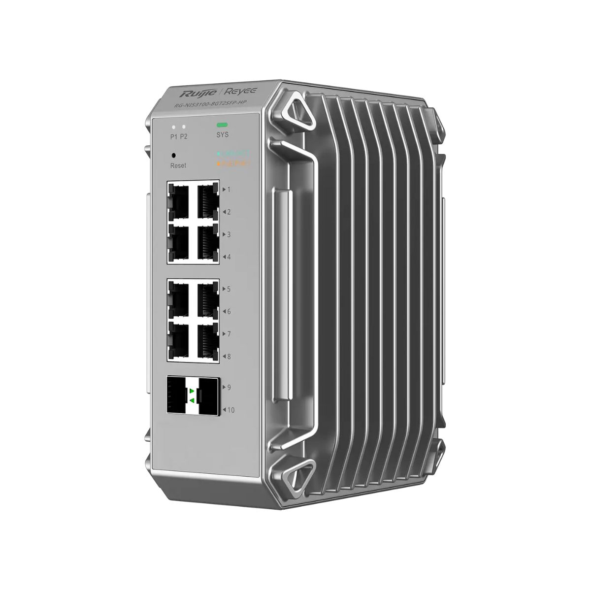 Thiết bị mạng switch Layer 2 Reyee RG-NIS3100-8GT2SFP-HP 8 cổng 10/100/1000BASE-T PoE/PoE+, 2 cổng quang SFP 1000BASE-X, PoE 240W, 20Gbps