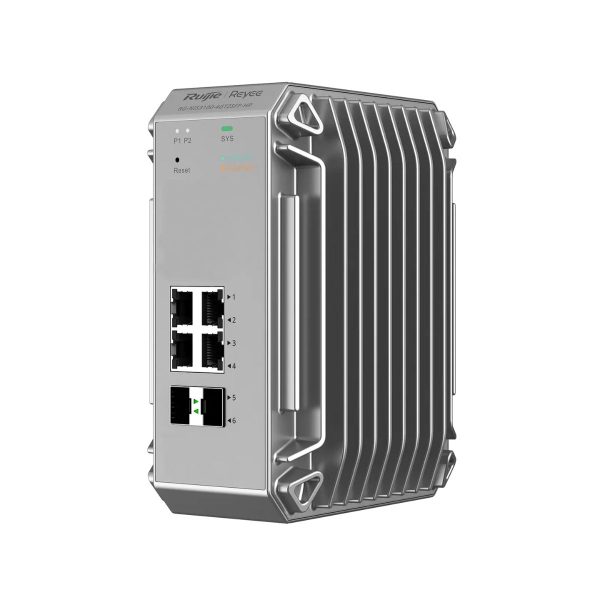 Switch 4 cổng Reyee RG-NIS3100-4GT2SFP-HP 4 cổng 10/100/1000BASE-T+ 2 cổng quang, PoE 120W, tốc độ 12Gbps, MAC 8K