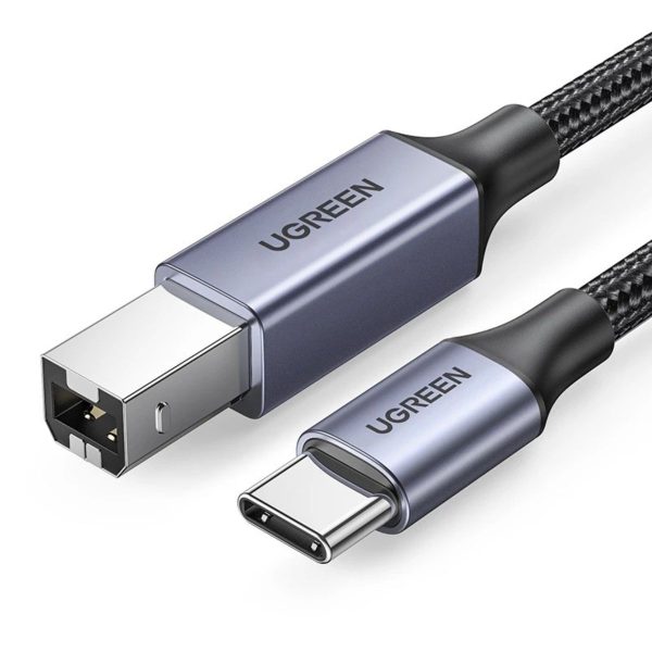 Cáp máy in USB Type-C to USB Type-B dài 3M bọc dù Ugreen 80808 cao cấp