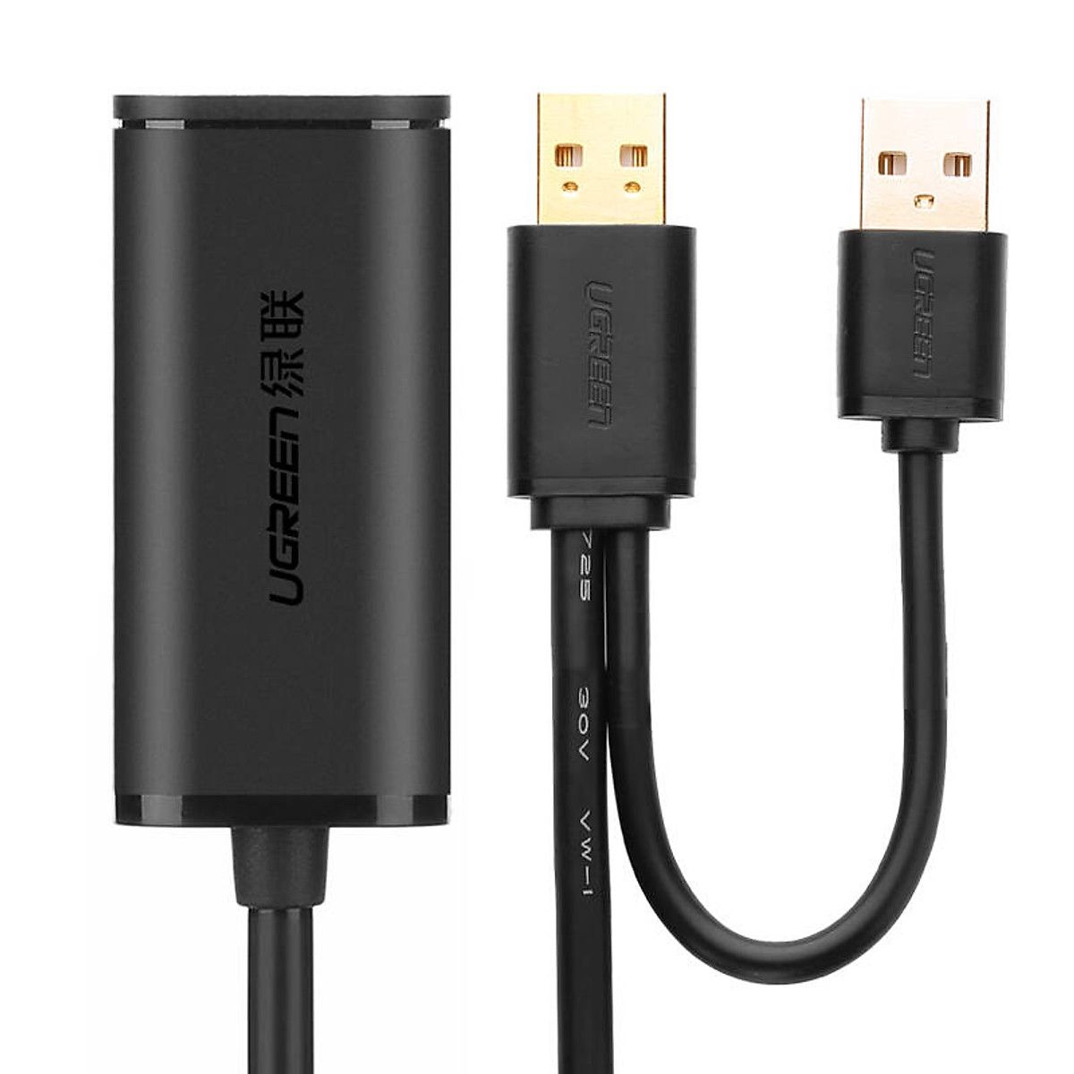Cáp USB 2.0 nối dài 10m chính hãng Ugreen 20214 cao cấp nguồn USB US137