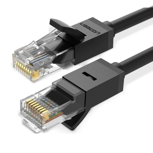 Cáp mạng đúc sẵn dẹt Cat6 dài 12m 26AWG Ugreen 50179 cao cấp (màu đen)