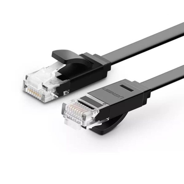 Cáp mạng đúc sẵn dẹt Cat6 dài 20m 26AWG Ugreen 50181 cao cấp (màu đen)