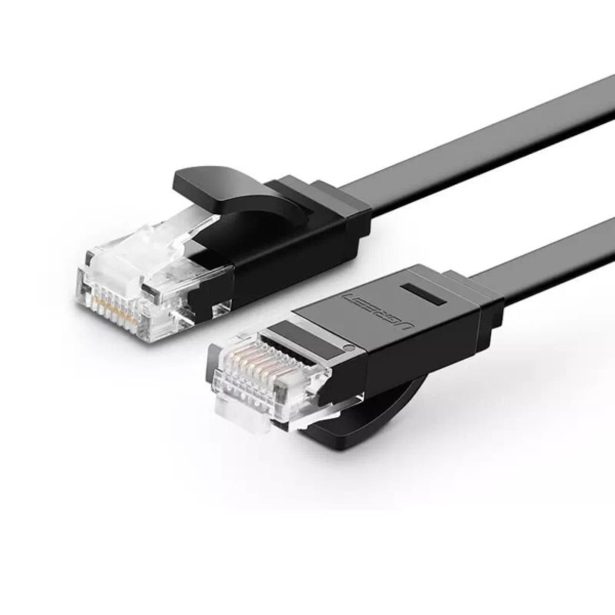 Cáp mạng đúc sẵn dẹt Cat6 dài 20m 26AWG Ugreen 50181 cao cấp (màu đen)