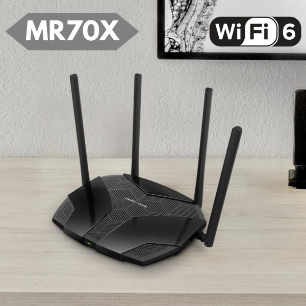 Router Wifi 6 Mercusys MR70X Băng tần kép AX1800, Dung lượng nhiều hơn, Phủ sóng rộng hơn