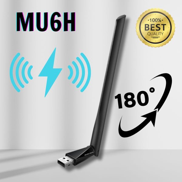 Bộ Chuyển Đổi USB Wi-Fi Băng Tần Kép AC650 MU6H, Ăng-ten ngoài độ lợi cao, Cáp nối dài
