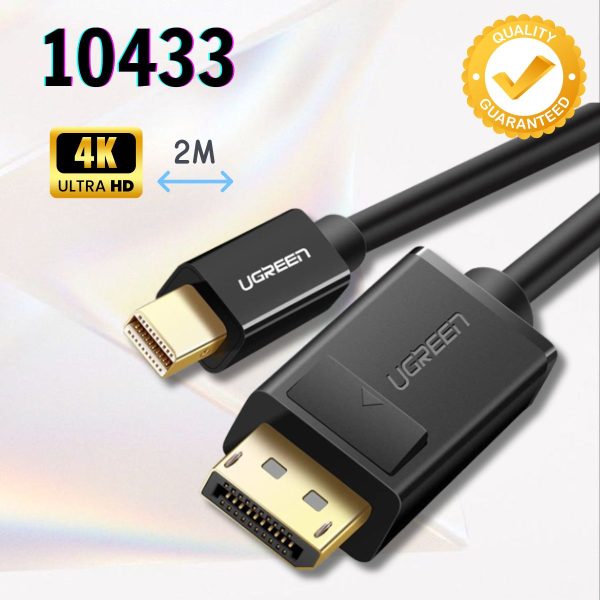 Cáp chuyển đổi Mini DP sang DisplayPort Ugreen 10433 dài 2m Màu đen, Hỗ trợ 4Kx2K