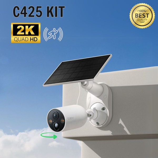 Camera năng lượng mặt trời Tapo C425 KIT 2K Nhận diện AI thông minh, Công nghệ Color Night Vision