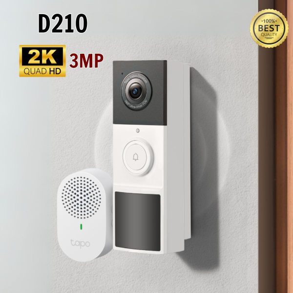 Camera chuông cửa Tapo D210 2K 3MP Đàm thoại 2 chiều, Phát hiện AI thông minh