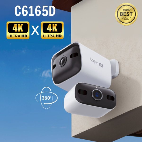 Camera IP Ngoài trời Ống kính kép 4K Tapo C6165D Quan sát 360 độ, Nhận diện con người, thú cưng, xe cộ