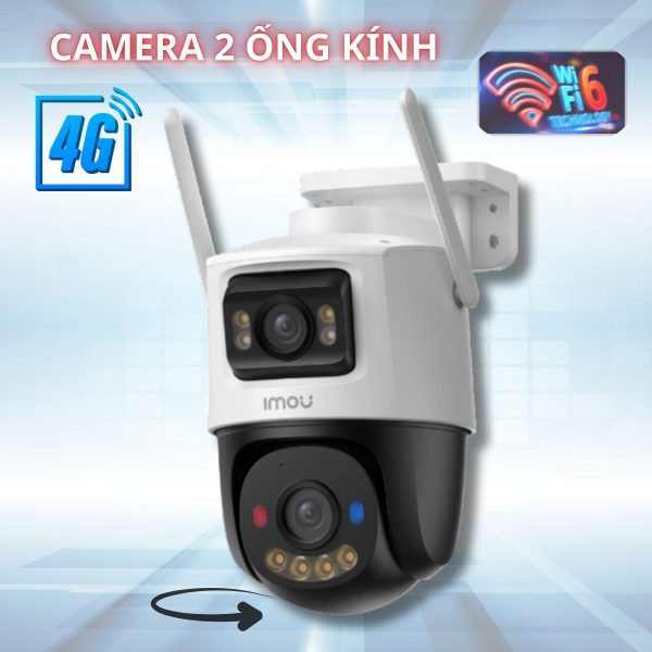 Camera 4G Ngoài Trời 2 Ống Kính Imou IPC-S7XCP-6M1TED-EU 6MP Quay Quét, Đàm Thoại, Báo Động, WiFi 6