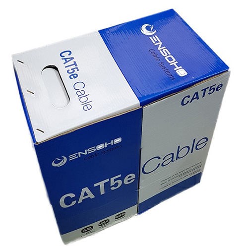 Cáp mạng Ensoho Cat5e FTP CCA Vỏ PVC- 04 cặp lõi dây 24AWG/0.51mm, có lớp bọc kim loại chống nhiễu