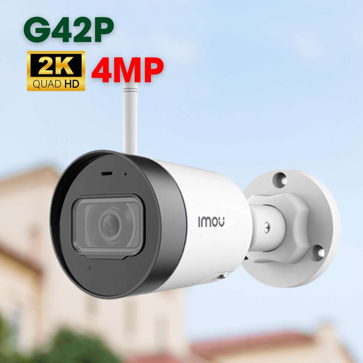Camera ngoài trời IMOU IPC-G42P 4MP, Tích hợp Mic ghi âm, Chuẩn chống nước IP67