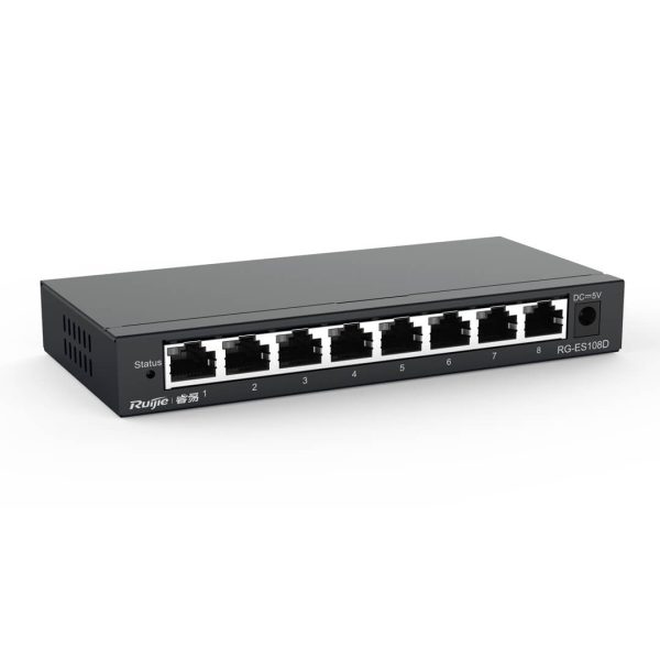 Thiết bị mạng HUB -SWITCH Ruijie RG-ES108D ( 8-Port  unmanaged Switch, 8 10/100base-t Ethernet  RJ45 )