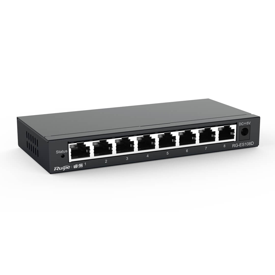 Thiết bị mạng HUB -SWITCH Ruijie RG-ES108D ( 8-Port  unmanaged Switch, 8 10/100base-t Ethernet  RJ45 )