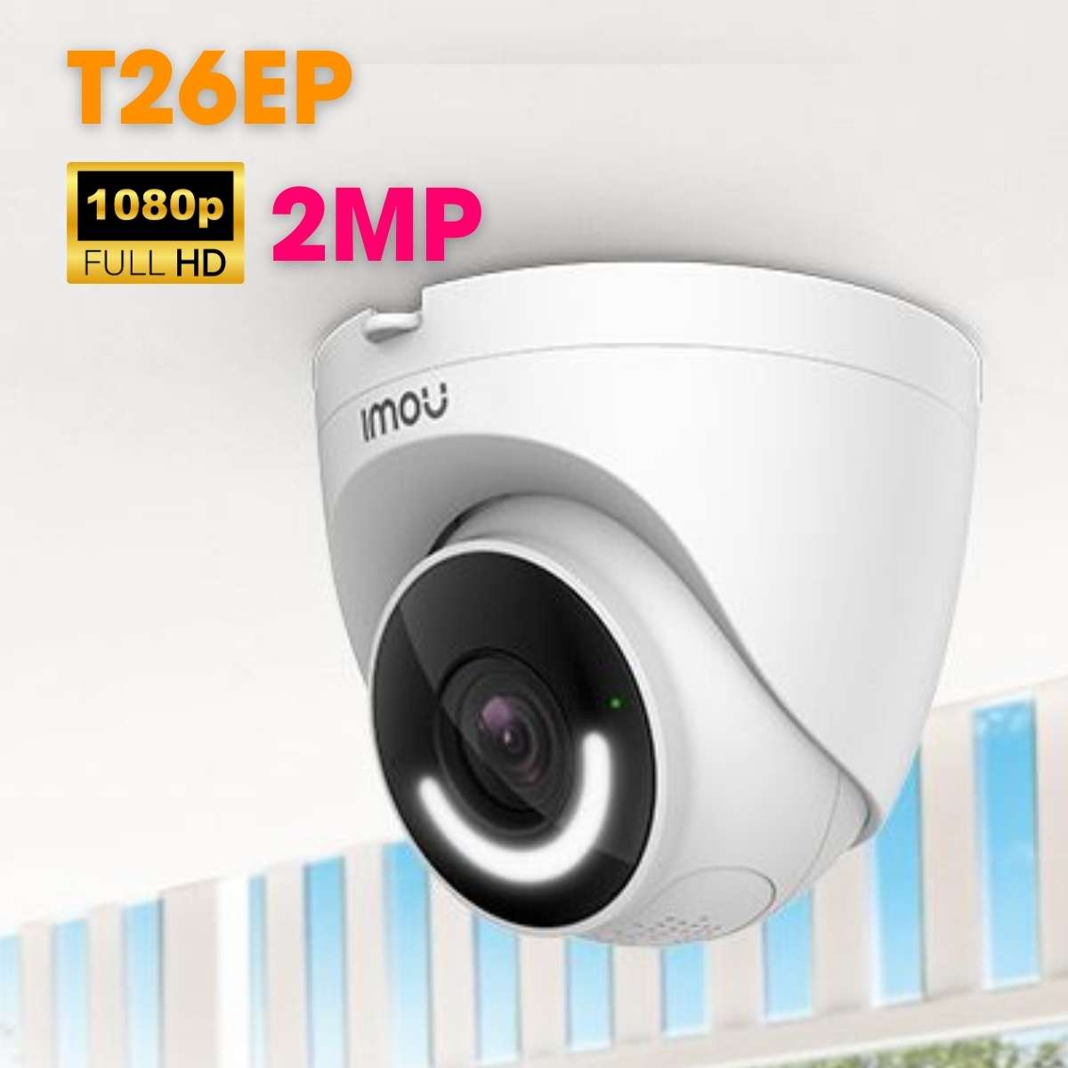 Camera an ninh ngoài trời Imou IPC-T26EP, 2MP, H.265, IP67, đàm thoại 2 chiều, phát hiện con người