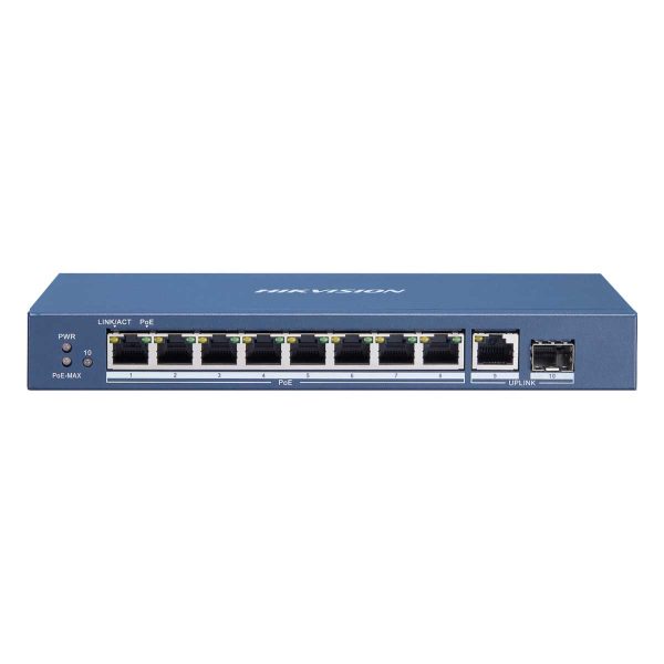 Switch cấp nguồn PoE 8 cổng Hikvision DS-3E0510P-E/M 1 cổng gigabit SFP