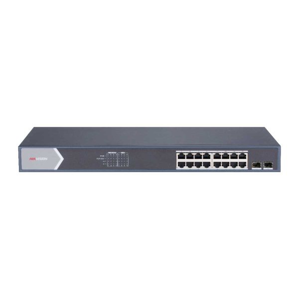 Switch PoE 16 cổng Hikvision DS-3E0518P-E/M 2 cổng gigabit SFP