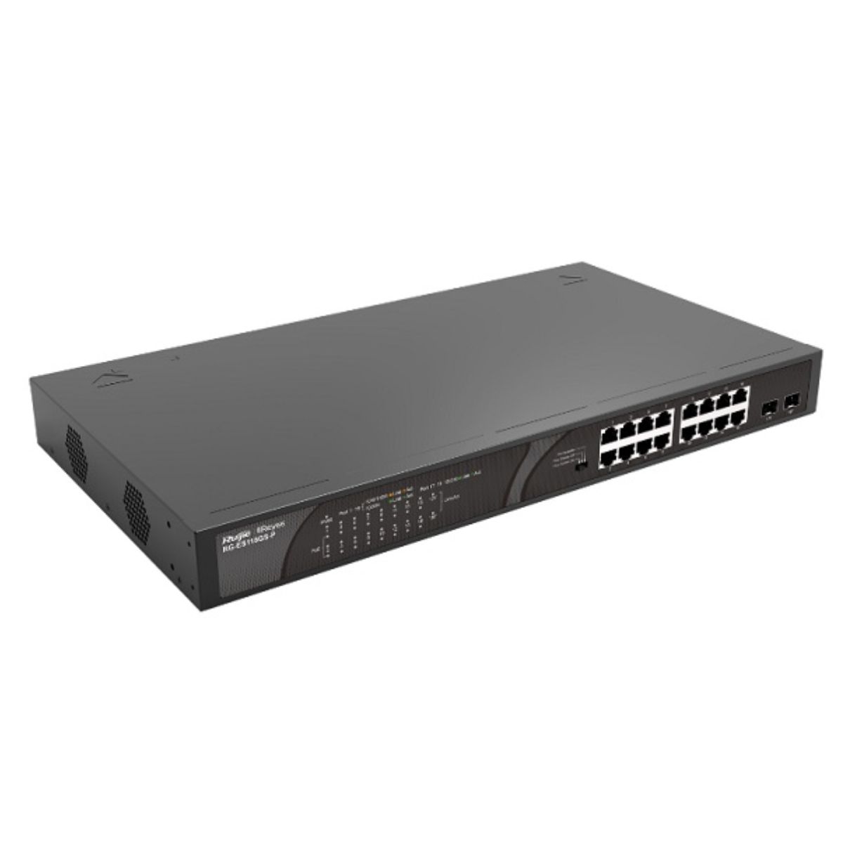 Thiết bị chia mạng PoE Ruijie RG-ES118GS-P 16 cổng 110/100/1000M, 2 cổng 1000M uplink SFP