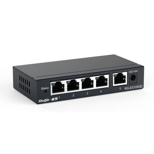 Switch 5 cổng Ruijie RG-ES205GC công suất 54W, Tốc độ chuyển mạch 10Gbps