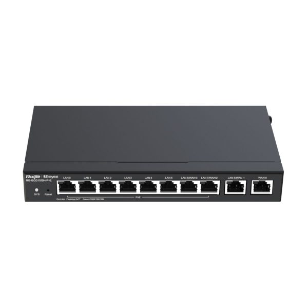 Router Ruijie RG-EG310GH-P-E hỗ trợ 300 user, băng thông 1.5Gbps, 10 port, poe 110W