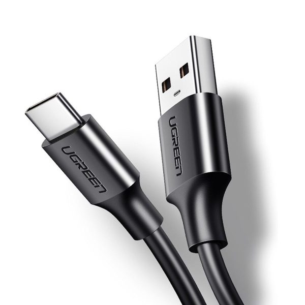 Cáp sạc Type-C Ugreen 60118 US287 chiều dài 2m, hỗ trợ sạc nhanh 3A, màu đen