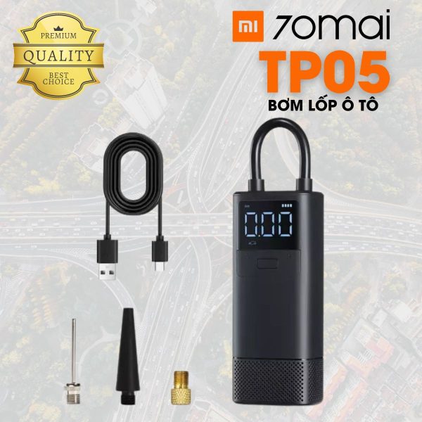 Bơm lốp ô tô 70mai TP05 3 đầu bơm, Vỏ kim loại bền, chống hư hại