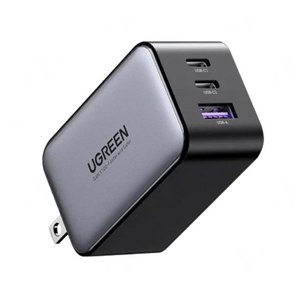 Củ sạc nhanh 65W Ugreen 10334 CD244 màu đen, Nexode 65W 3 cổng PD GaN (2C1A) US