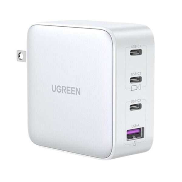 Củ sạc 100W 4 cổng PD GaN US Ugreen 15336 CD226 màu trắng, công nghệ GaN, 3 USB Type-C và 1 USB Type-A