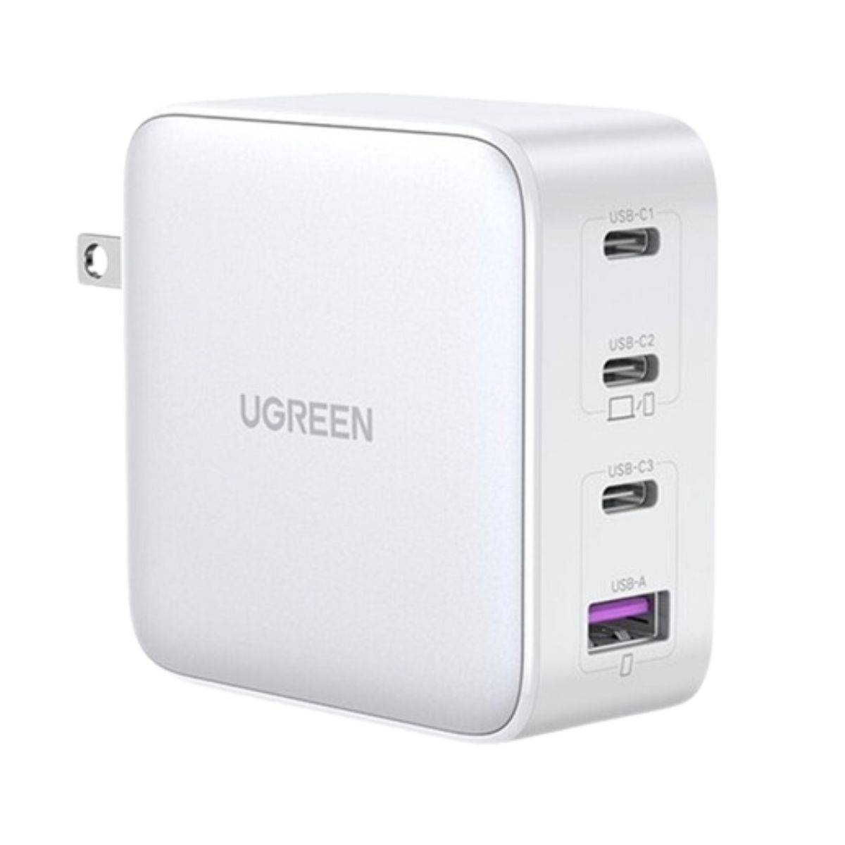 Củ sạc 100W 4 cổng PD GaN US Ugreen 15336 CD226 màu trắng, công nghệ GaN, 3 USB Type-C và 1 USB Type-A