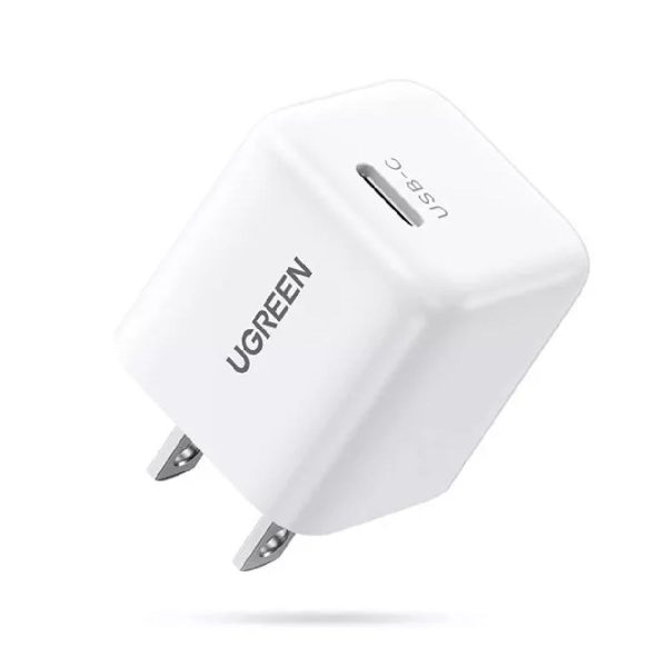 Cốc sạc nhanh 20W Mini PD Ugreen 10219 CD241 màu trắng, hỗ trợ tương thích PD3.0
