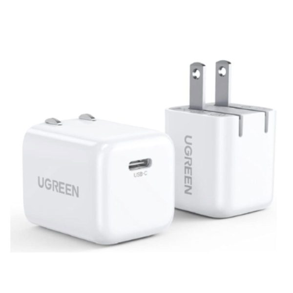 Bộ sạc nhanh có thể gập lại Ugreen 70572 CD249 màu trắng, công suất 20W