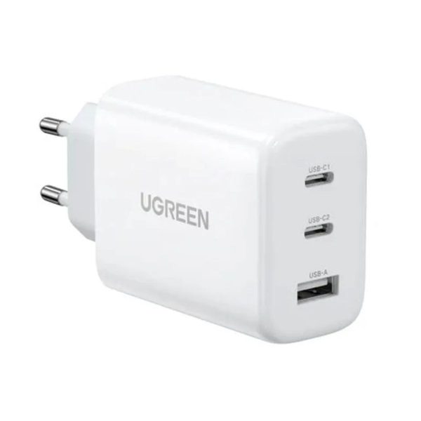 Củ sạc nhanh 65W Ugreen 90496 CD275 màu trắng, 2 cổng USB-C và 1 cổng USB-A
