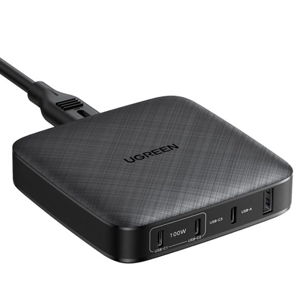 Củ sạc nhanh USB 4 cổng Ugreen 70869 CD226 màu đen, 3 cổng USB-C và 1 cổng USB-A