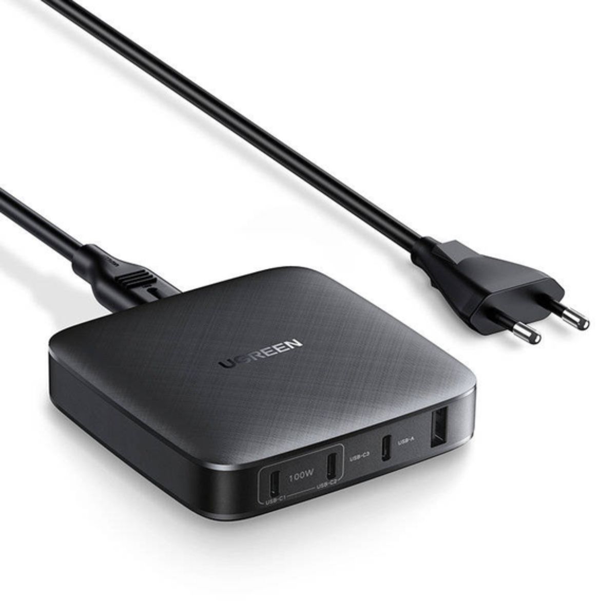 Bộ sạc nhanh để bàn USB 100W EU Ugreen 70870 CD226 màu đen, 3 cổng USB-C và 1 cổng USB-A