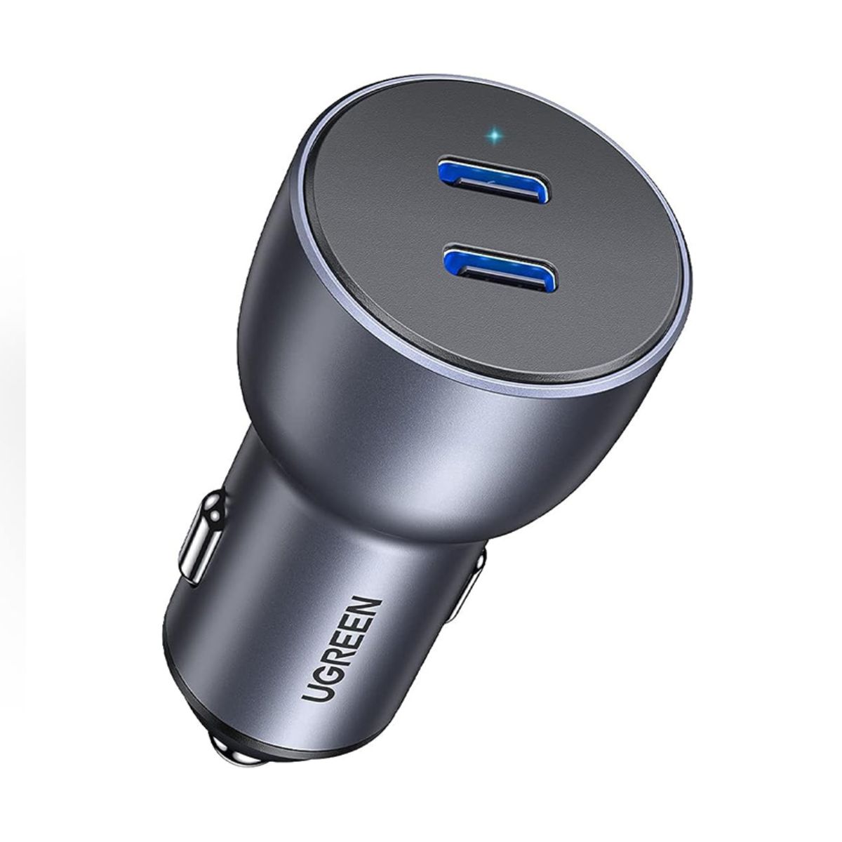 Bộ sạc ô tô 2 cổng USB-C và USB-A Ugreen 70594 CD213 màu xám, hỗ trợ PD3,0, tổng công suất 40W