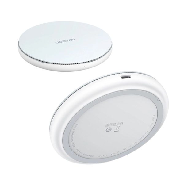 Bàn sạc nhanh không dây Ugreen 40122 CD191 màu trắng, Đèn báo LED