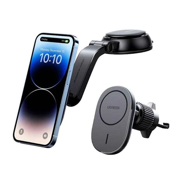 Thiết bị sạc không dây từ tính ô tô Ugreen 15120 CD345 màu đen
