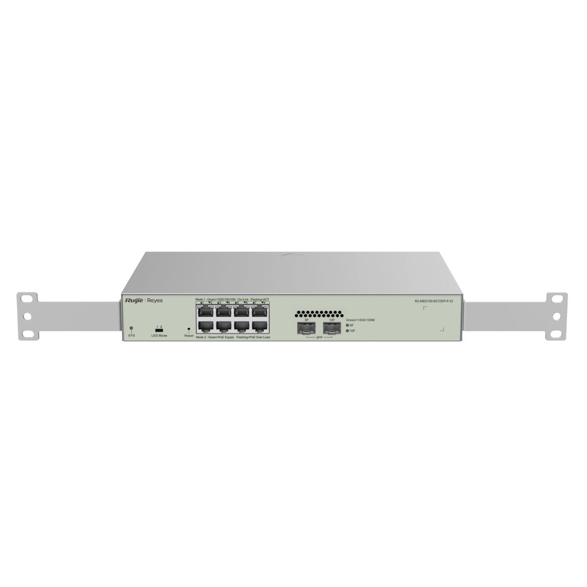 Switch Layer 2 Reyee RG-NBS3100-8GT2SFP-P-V2 8 cổng 10/100/1000BASE-T, tốc độ 20 Gbps