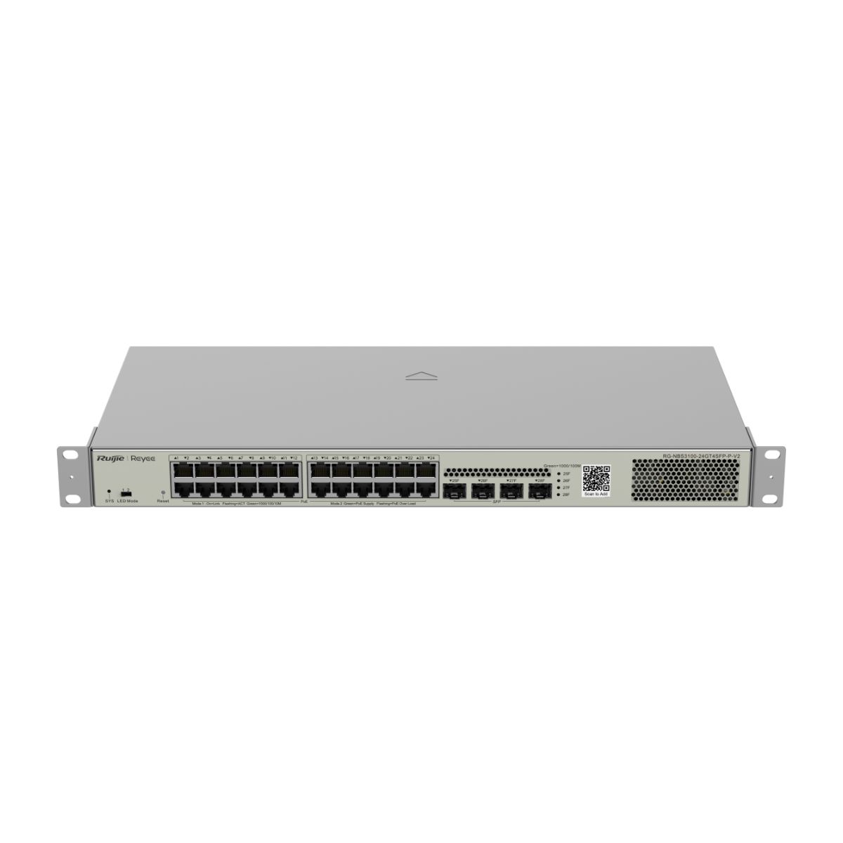 9724_switch_24_cong_reyee_rg_nbs3100_24gt4sfp_p_v2_thumb Switch 24 cổng Reyee RG-NBS3100-24GT4SFP-P-V2, 4 cổng quang 1G, PoE 370W, VLAN 4094