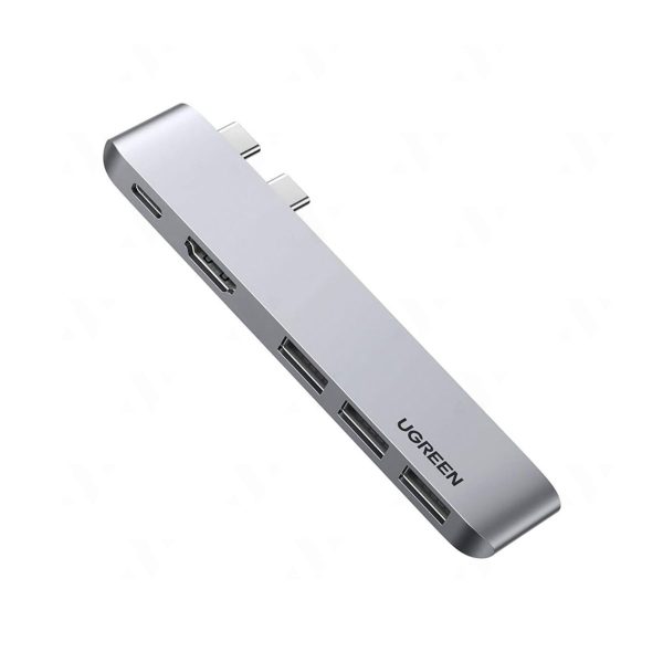 Hub chuyển đổi Ugreen 60559 CM251 5 in 1 Type C sang HDMI + 3* USB 3.0 + USB-C, 5Gpbs, PD 100W