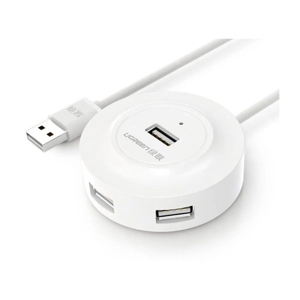 Bộ chia 1M Ugreen 20270 CR106 4 cổng USB-A 2.0, tốc độ 480 Mbps, hỗ trợ 127 thiết bị, đèn LED báo