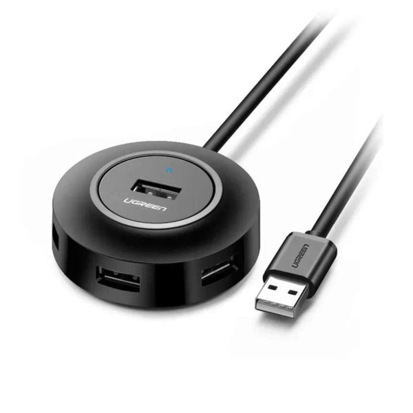 Bộ chia Hub 1m Ugreen 20277 CR106 4*USB 2.0, tương thích ngược USB 1.1, 480 Mbps, LED