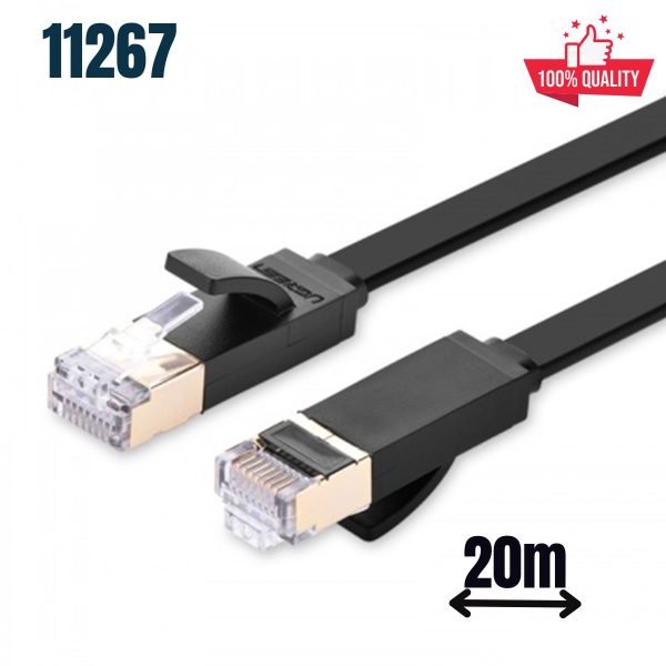Cáp mạng đúc sẵn Cat7 dài 20m dẹt chính hãng Ugreen 11267 Cao cấp