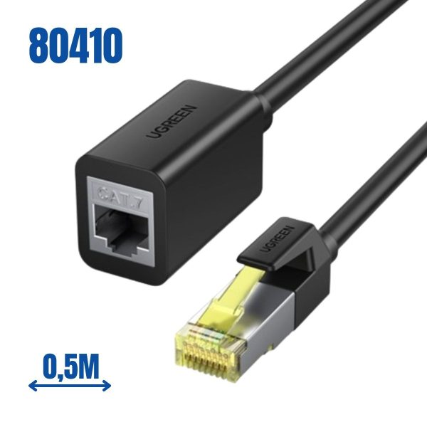 Cáp mạng Cat7 nối dài 0,5M âm dương 600Mhz tốc độ 10Gbps Ugreen 80410 cao cấp