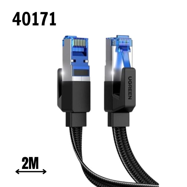 Cáp mạng CAT8 đúc sẵn dẹt dài 2M tốc độ 40Gbps 2000Mhz 26AWG U/FTP Ugreen 40171 cao cấp